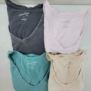 Universal Thread T-Shirt Lot of 4 Women's XL Cotton V-Neck Gray Pink Cream Blue
